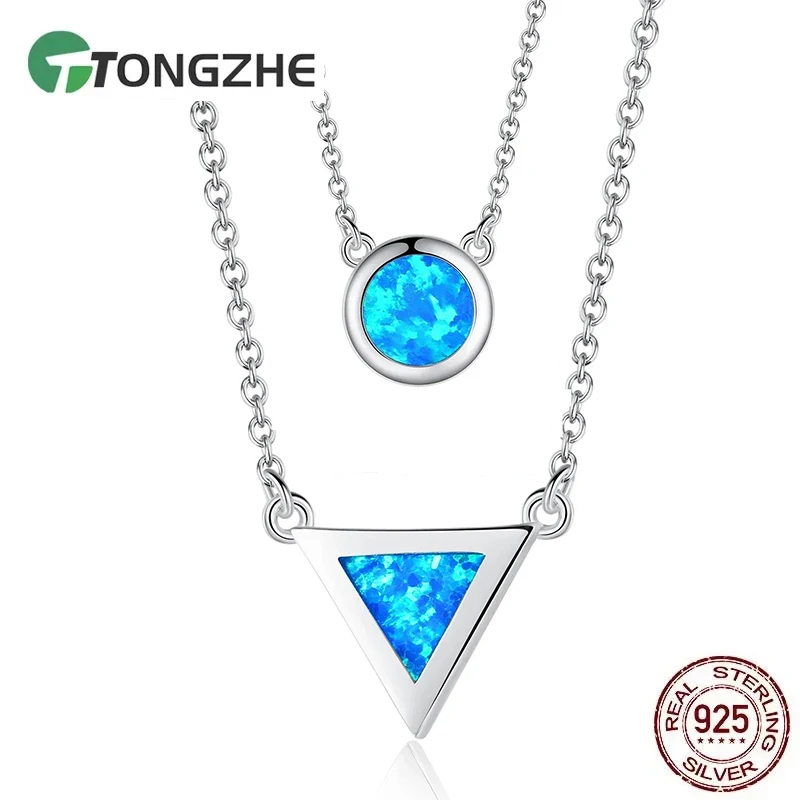 Evil Eye Bracelet - TONGZHE 925 สร้อยคอเงิน Evil Eye โอปอลแอฟริกาแผนที่จี้