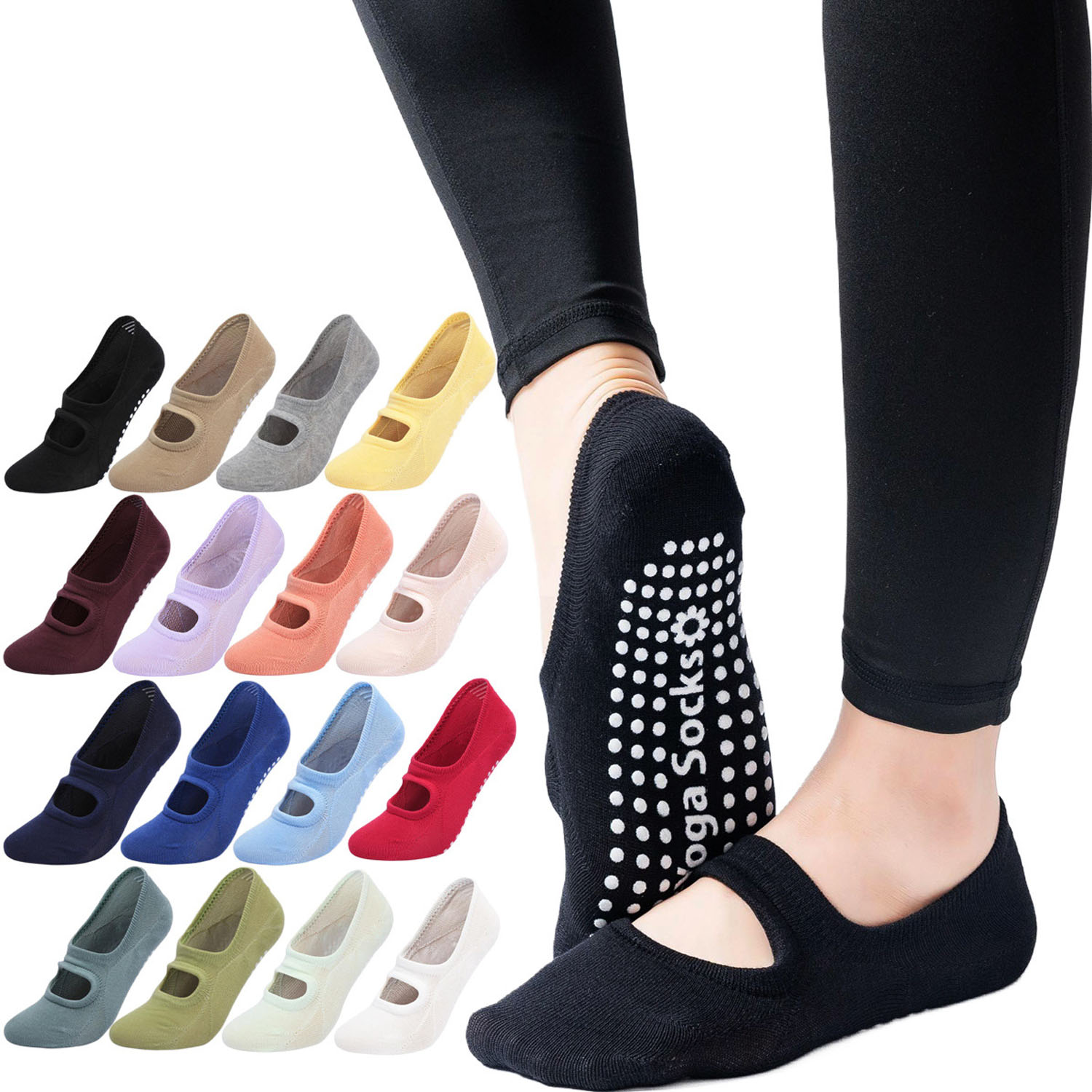 Women'S Ankle Accessories - ถุงเท้าโยคะคุณภาพสูงสำหรับผู้หญิง กันลื่น ระบายอากาศได้ดี แบบเปิดหลัง ถุงเท้าพิลาทิส ถุงเท้าบัลเลต์สำหรับผู้หญิง