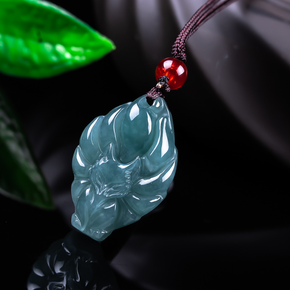 Women'S Accessories - หยกพม่าธรรมชาติจี้รูปสุนัขจิ้งจอกสร้อยคอวินเทจอัญมณีหยกแท้ดีไซเนอร์แฟชั่นเครื่องประดับของขวัญสำหรับผู้หญิง