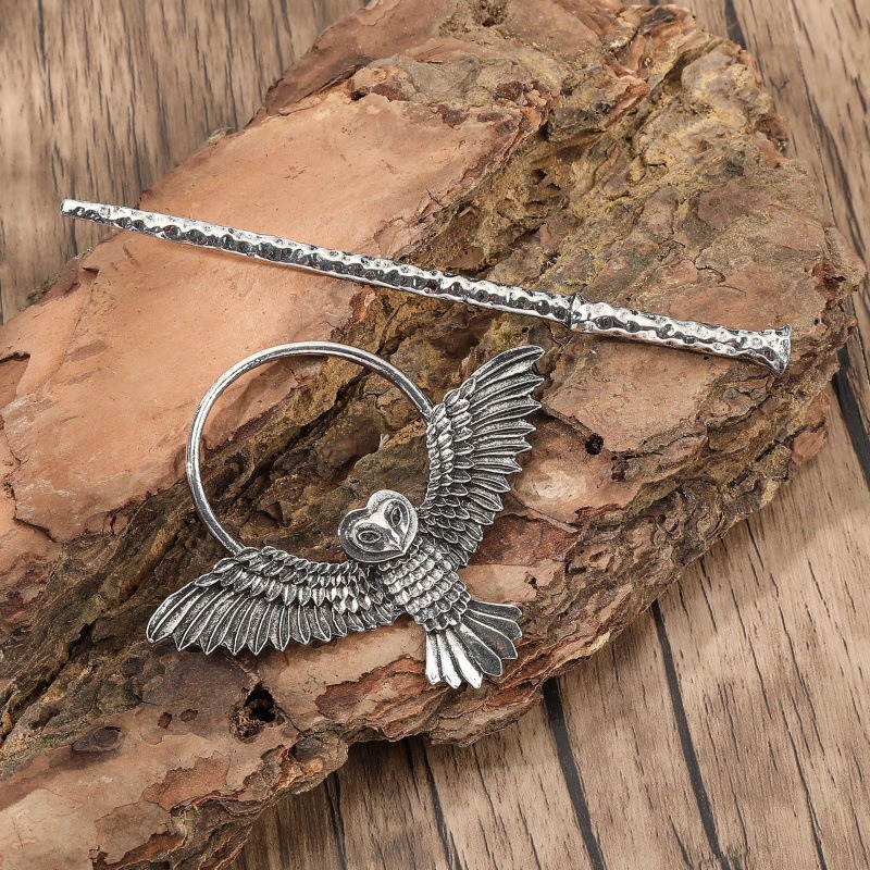 Women'S Viking Accessories - กิ๊บติดผมรูปนกฮูกสไตล์เรโทรโกธิค ดีไซน์เฉพาะตัว สำหรับผู้หญิง สไตล์นอร์ดิก ไวกิ้ง เหมาะสำหรับงานปาร์ตี้