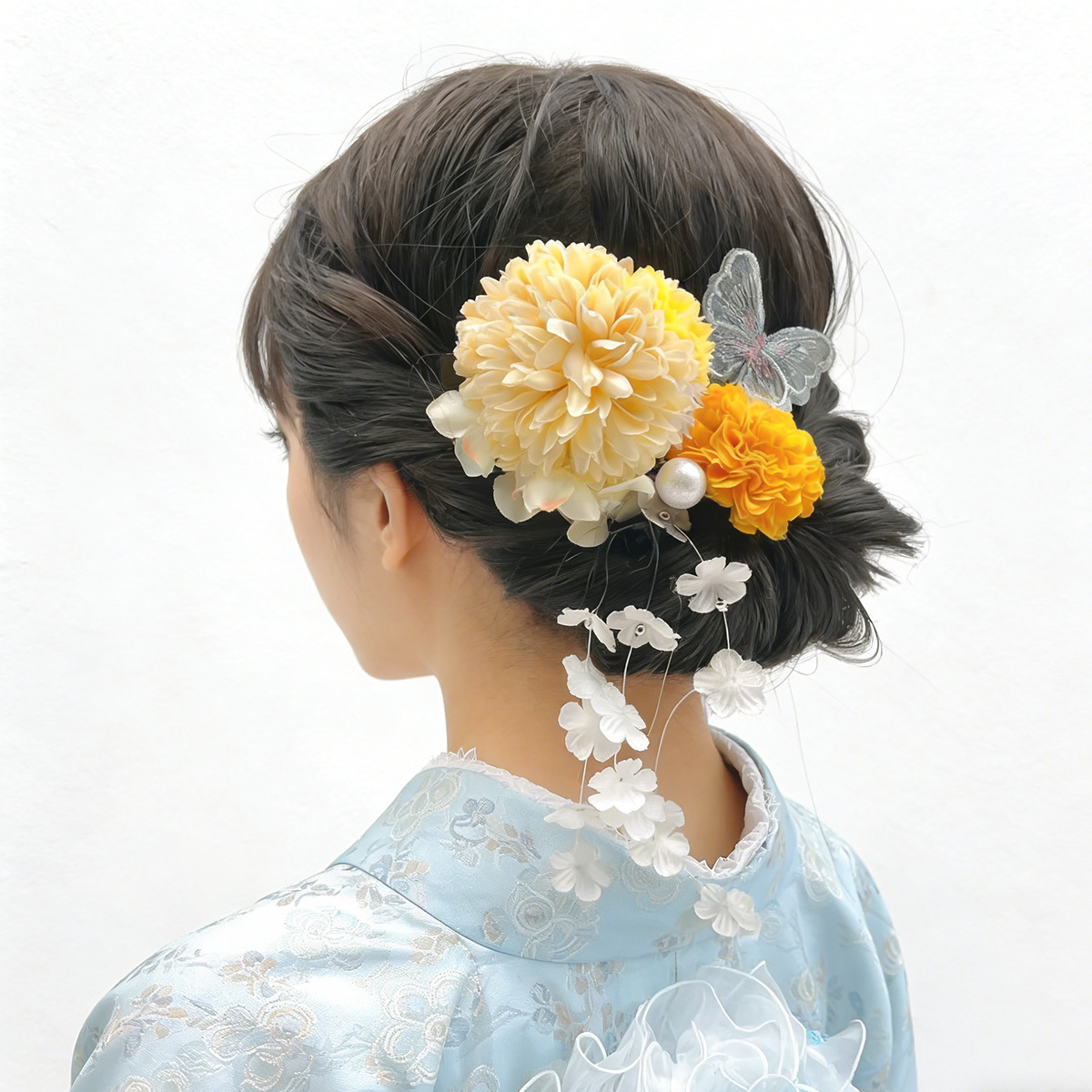Women'S Kimono Accessories - ชุดกิ๊บติดผมคันซาชิญี่ปุ่นทำมือ ผ้าไหมลายดอกไม้ เครื่องประดับผมกิโมโน เครื่องประดับศีรษะเกอิชา กิ๊บติดผมวินเทจสำหรับผู้หญิง
