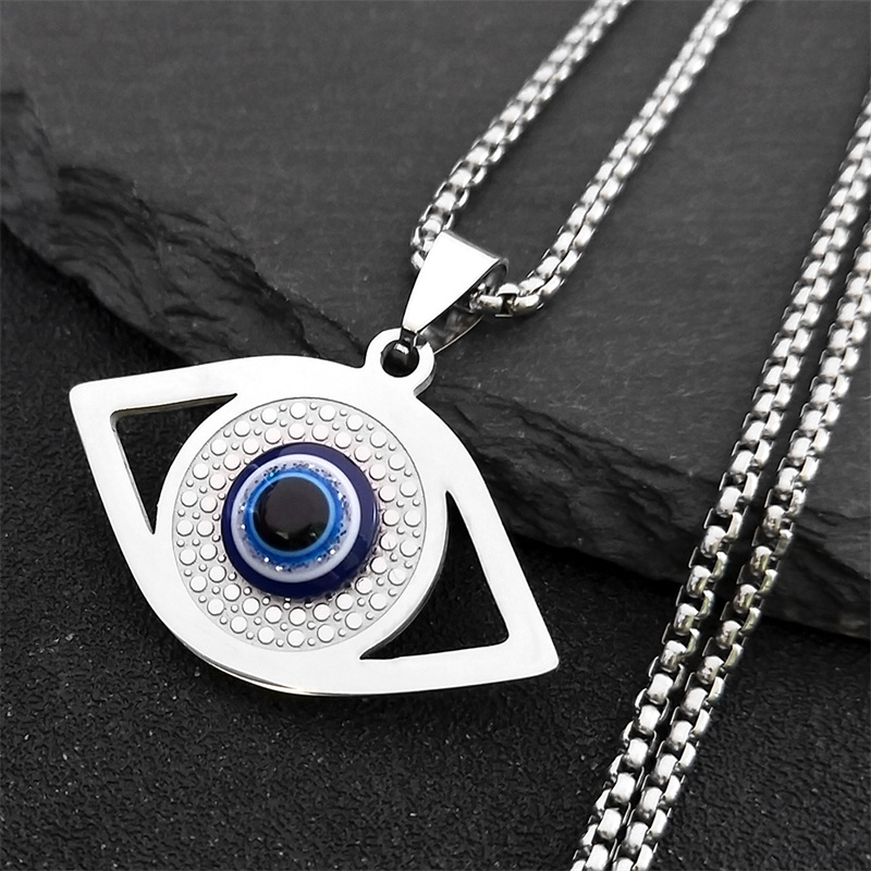 Evil Eye Bracelet - อิสลาม ฮัมซา สร้อยคอตาปีศาจสีฟ้า สแตนเลส สร้อยข้อมือตาตุรกี เครื่องประดับกรีก