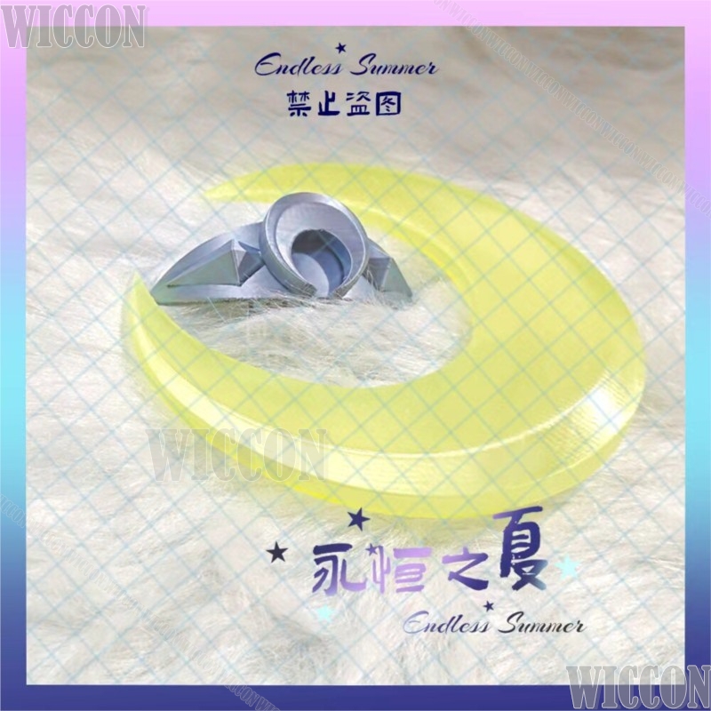 Women Accessories Earrings - ซีไบคอสเพลย์เครื่องแต่งกายเกมเก็นชิน อิมแพ็คเครื่องประดับศีรษะ 3D อุปกรณ์ประกอบฉากผู้หญิงฮาโลวีนต่างหูพระจันทร์สีเหลืองนาวิดัด คาร์นิวัล
