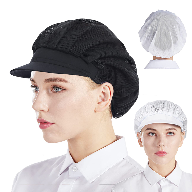 Women Kitchen Accessories - 2 ชิ้นหรือ 5 ชิ้นครัวทําอาหารหมวกบริการอาหารหมวกตาข่าย Catering ยืดหยุ่นทํางานหมวกผู้หญิงผู้ชายผมฝาครอบหมวก