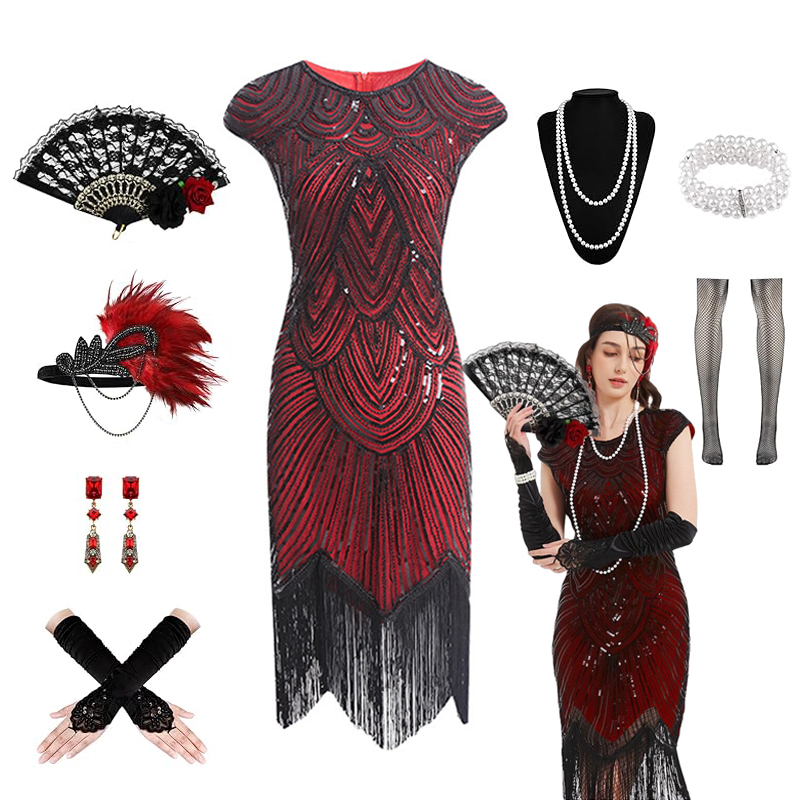 Women'S Accessories In The 1920S - ชุดเดรสสไตล์ยุค 20 สำหรับผู้หญิง ชุดเดรสแบบฟลาปเปอร์ แต่งลูกไม้ พัด