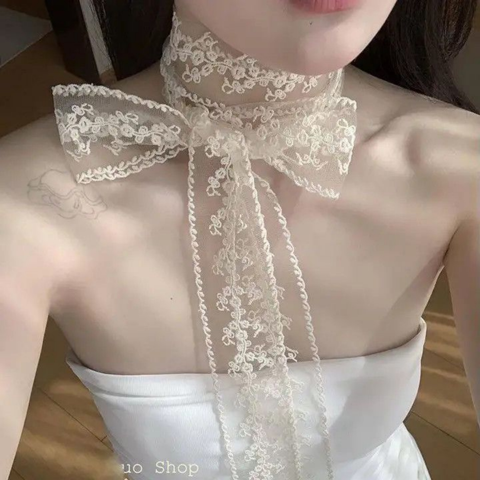 ผ้าพันคอผ้าไหมสีขาวสไตล์เกาหลี - Women'S Korean Accessories บทวิจารณ์และราคา