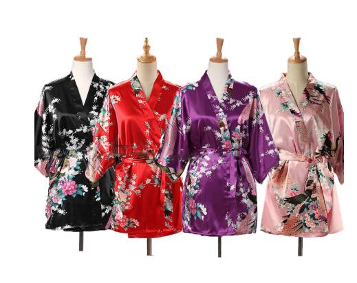 ชุดนอนผ้าไหมซาตินลายพิมพ์นกยูง - Women'S Kimono Accessories บทวิจารณ์และราคา