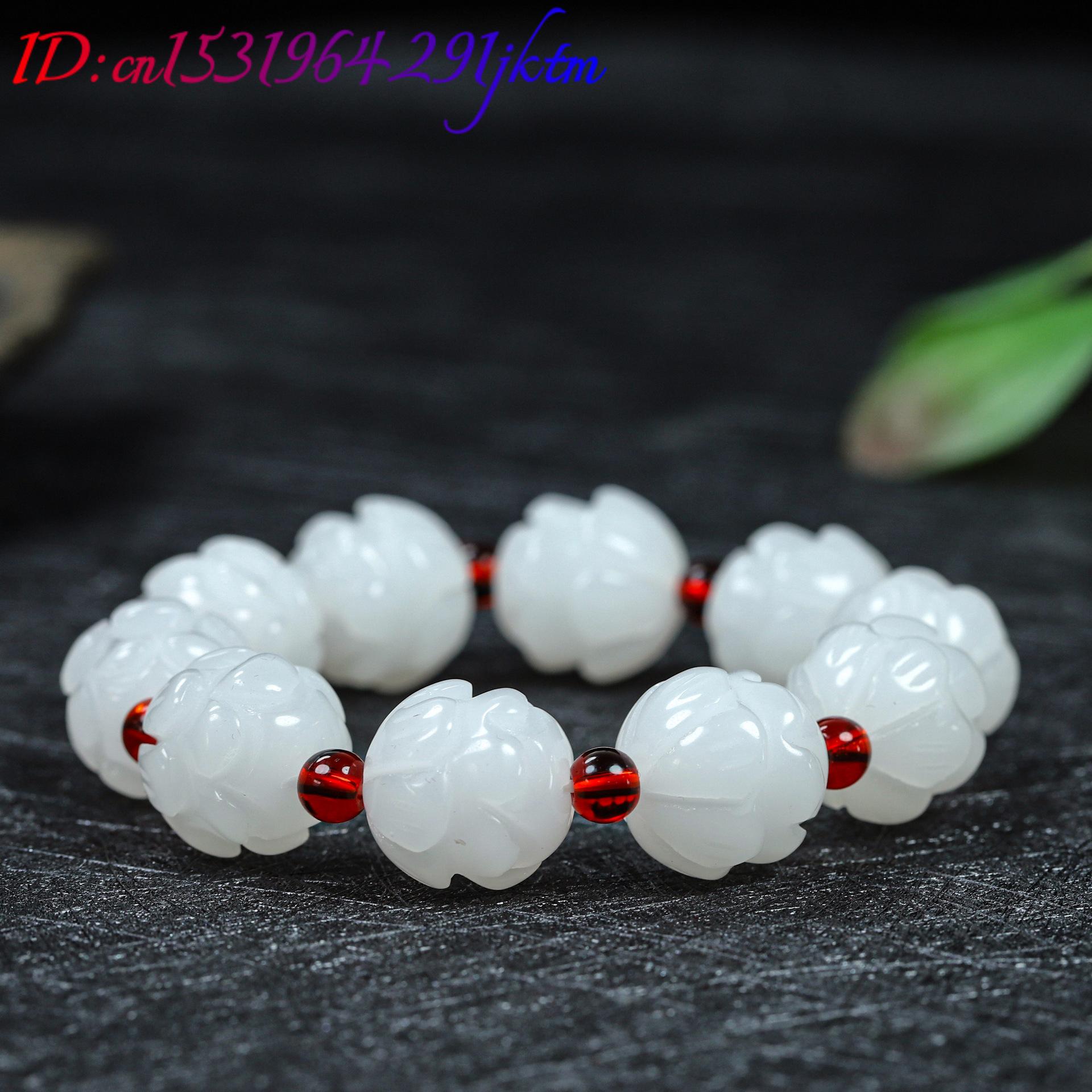 หยกขาวแท้ สร้อยข้อมือลายดอกบัว - Women'S Accessories บทวิจารณ์และราคา