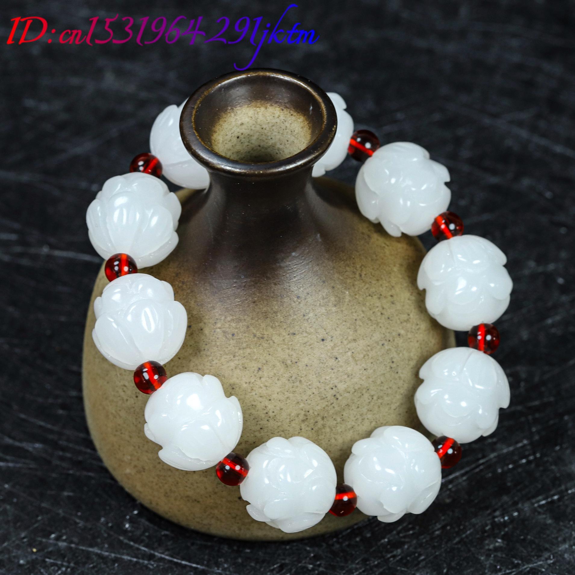 หยกขาวแท้ สร้อยข้อมือลายดอกบัว - Women'S Accessories บทวิจารณ์และราคา