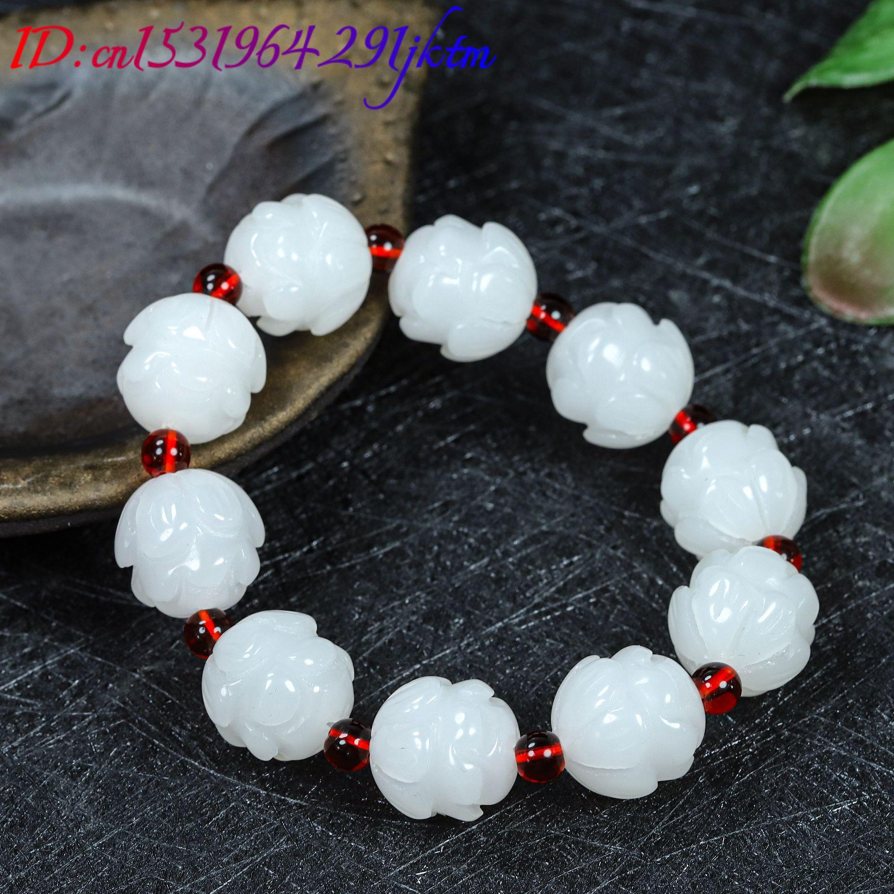 หยกขาวแท้ สร้อยข้อมือลายดอกบัว - Women'S Accessories บทวิจารณ์และราคา