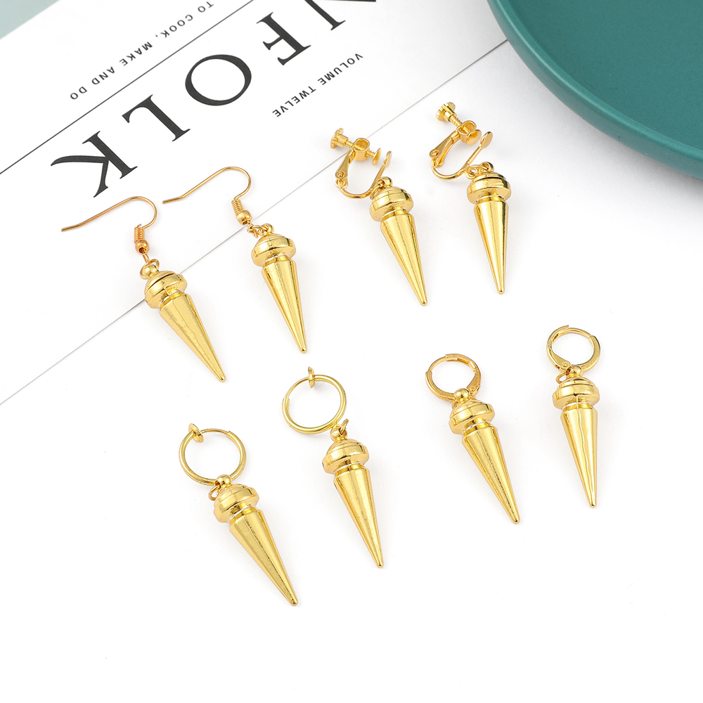 ต่างหูแฟชั่นสไตล์อนิเมะสีทอง ด - Women Accessories Earrings บทวิจารณ์และราคา